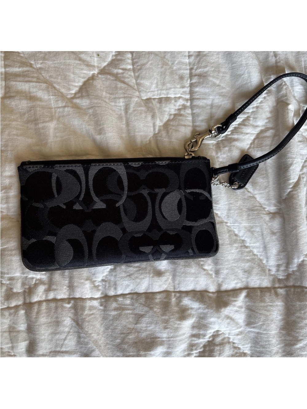 Coach Black Zip Pouch Wristlet